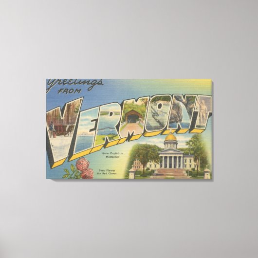 Vermont (Staatskapitaal/Bloem) - Canvas Afdruk (Voorkant)