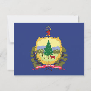Vermont Staatsvlag Dennenboom Koe Esdoorn Berg Briefkaart