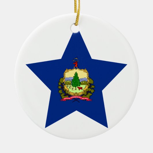 Vermont Star Keramisch Ornament (Voorkant)
