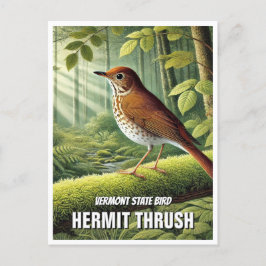 Vermont State Bird Hermit Thrush Briefkaart