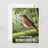 Vermont State Bird Hermit Thrush Briefkaart (Voorkant / Achterkant)