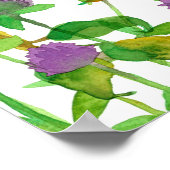 Vermont State Bird Hermit Thrush Clover Poster (Hoek)