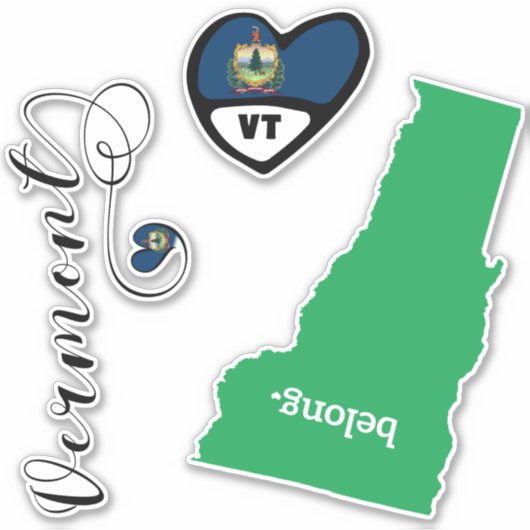 Vermont State, Blad van Die Cut Stickers (Voorkant)
