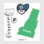Vermont State, Blad van Die Cut Stickers (Vel)