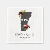 Vermont State Destination Rustic Wedding Monogram Servet (Voorkant)