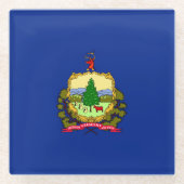 Vermont State Flag Design Decor Glazen Onderzetter (Voorkant)