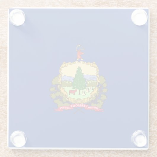 Vermont State Flag Design Decor Glazen Onderzetter (Achterkant)
