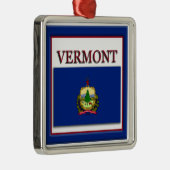 Vermont State Flag Kerstversiering Metalen Ornament (Rechts)