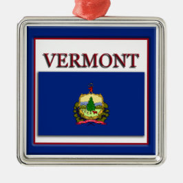 Vermont State Flag Kerstversiering Metalen Ornament