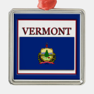 Vermont State Flag Kerstversiering Metalen Ornament