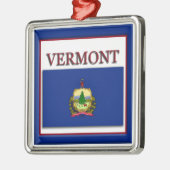 Vermont State Flag Kerstversiering Metalen Ornament (Links)