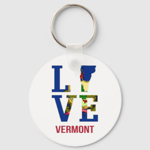 Vermont State Flag Love Sleutelhanger
