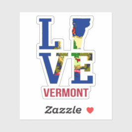 Vermont State Flag Love Sticker