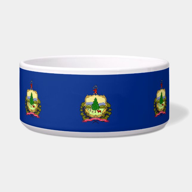 Vermont State Flag Pet Bowl Voerbakje (Voorkant)