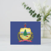 Vermont State Flag Pine Tree Cow Maple Mountain Briefkaart (Staand voorkant)