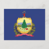 Vermont State Flag Pine Tree Cow Maple Mountain Briefkaart (Voorkant)