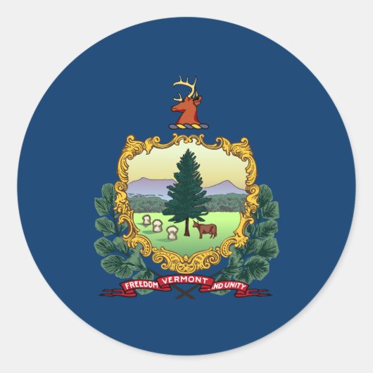 Vermont State Flag Verenigde Staten Ronde Sticker (Voorkant)