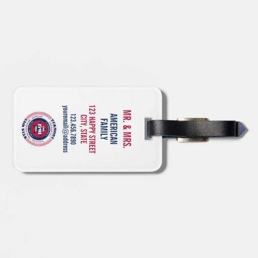 Vermont State gepersonaliseerde gift Bagagelabel (Achterkant horizontaal)