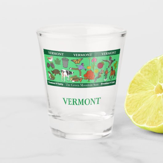 Vermont State Herdenking Shot Glass Glas (Voorkant)