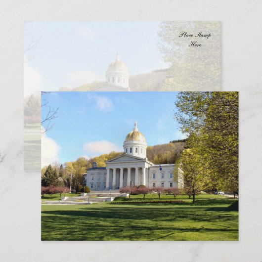 Vermont State House Briefkaart (Voorkant / Achterkant)