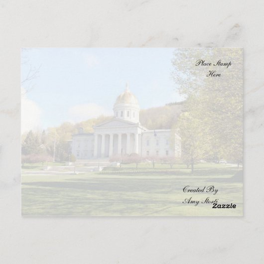 Vermont State House Briefkaart (Achterkant)