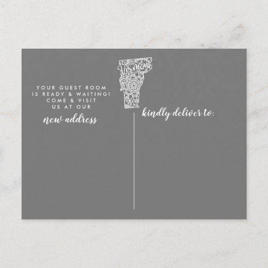 Vermont State Moving Aankondiging Post Kaart (Achterkant)