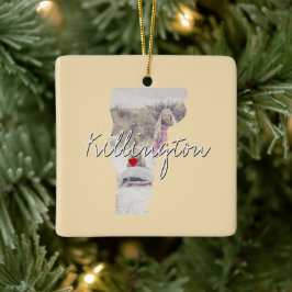 Vermont State Photo insert and town name Keramisch Ornament