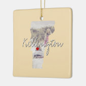 Vermont State Photo insert and town name Keramisch Ornament (Links)