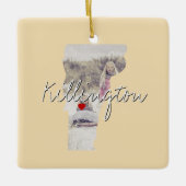 Vermont State Photo insert and town name Keramisch Ornament (Voorkant)