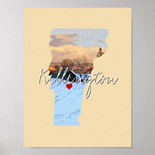 Vermont State Photo insert and town name Poster (Voorkant)