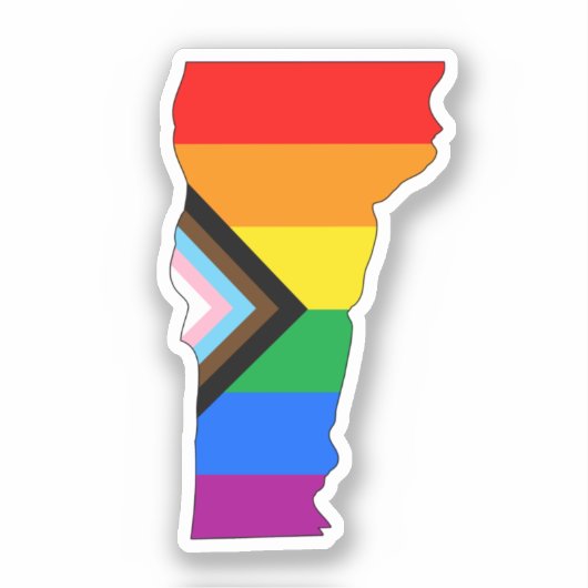 Vermont State Pride LGBTQ Progress Pride Sticker (Voorkant)