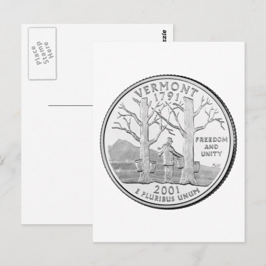 Vermont State Quarter Briefkaart (Voorkant / Achterkant)