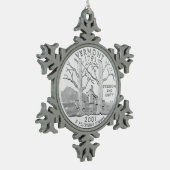 Vermont State Quarter Tin Sneeuwvlok Ornament (Links)