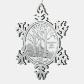 Vermont State Quarter Tin Sneeuwvlok Ornament (Rechts)