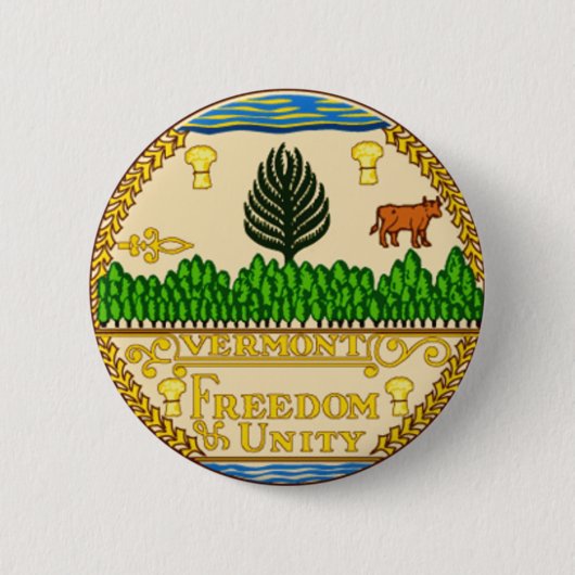 Vermont State Seal Ronde Button 5,7 Cm (Voorkant)