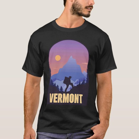Vermont State USA Hiking Trip Souvenir T-shirt (Voorkant)