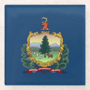 Vermont State Vlag Glazen Onderzetter