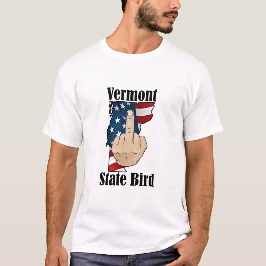 Vermont state vogel t-shirt middelvinger (Voorkant)