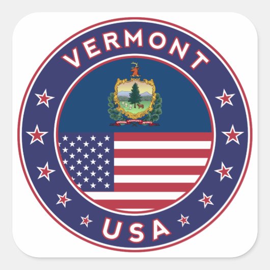 Vermont-sticker, telefoonbehuizing, canvas tas, mu vierkante sticker (Voorkant)