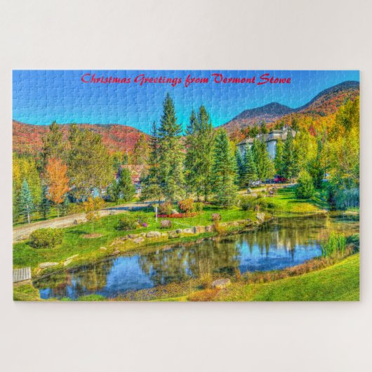 Vermont Stowe. Kerstgroeten Legpuzzel (Horizontaal)