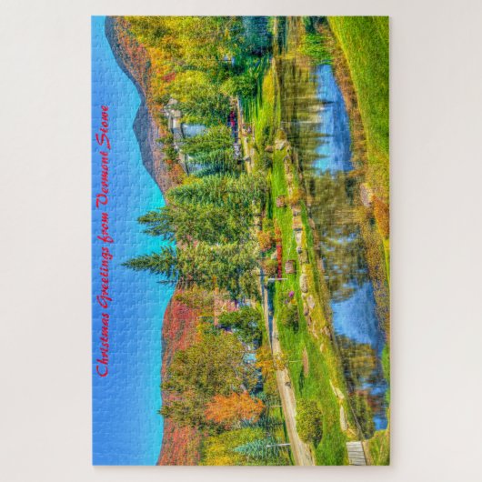 Vermont Stowe. Kerstgroeten Legpuzzel (Verticaal)