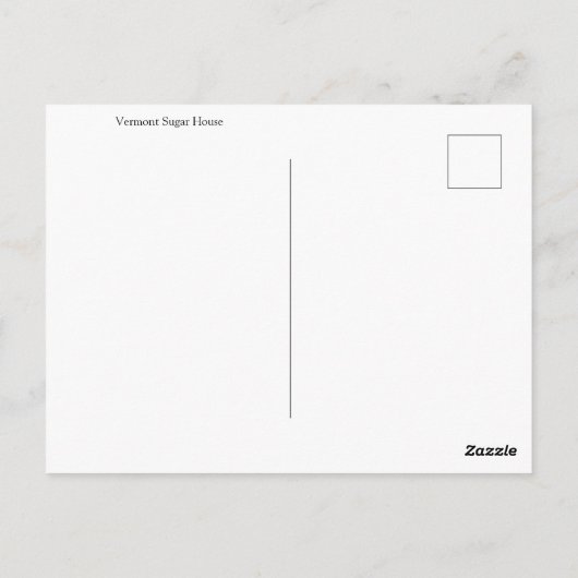 Vermont Sugar House Briefkaart (Achterkant)
