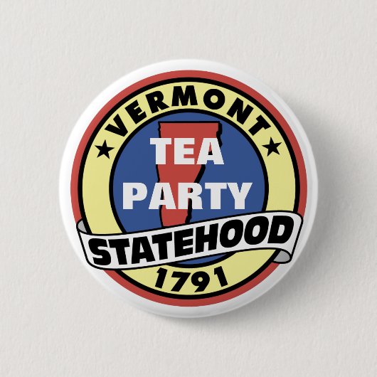 VERMONT TEA PARTITY STATE RONDE BUTTON 5,7 CM (Voorkant)