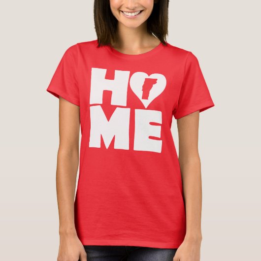 Vermont Thuis Hart Staat T-Shirt (Voorkant)