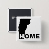 Vermont Thuis Weg Van Staat Knop Speld Vierkante Button 5,1 Cm (Voorkant /achterkant)