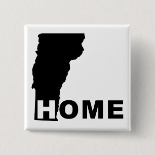 Vermont Thuis Weg Van Staat Knop Speld Vierkante Button 5,1 Cm