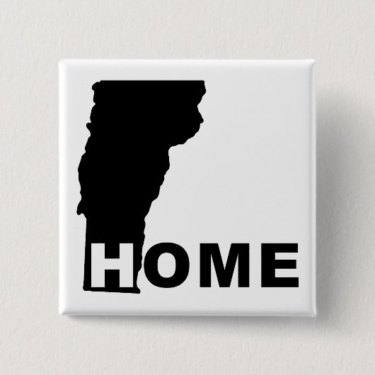 Vermont Thuis Weg Van Staat Knop Speld Vierkante Button 5,1 Cm (Voorkant)