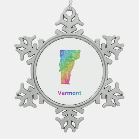 Vermont Tin Sneeuwvlok Ornament (Voorkant)