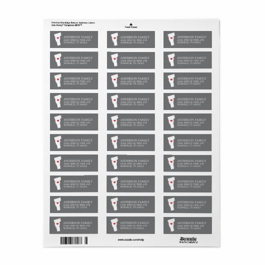 VERMONT-toestand | Return Address Label verplaatse (Full Sheet)