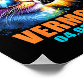 Vermont Totaal Zonneverduistering 2024 Cat Zonneve Poster (Hoek)